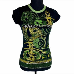 Ginger Mary 34 multicolor graphic bohemian top‎